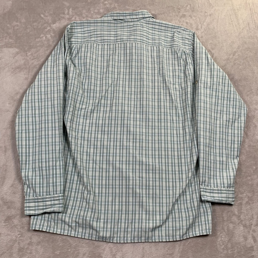 Eddie Bauer Travex Button Up Mens XL Green Plaid Long Sleeve Hiking Shirt - Picture 7 of 7